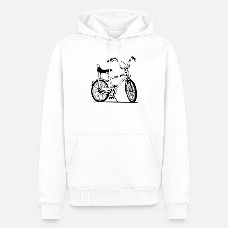 Retro-Motorrad - Männer Premium Bio Hoodie - Weiß