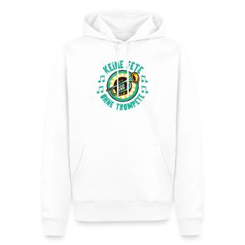 Pas de fête sans trompette, fanfare, cuivres, jazz - Sweat à capuche Premium bio Homme - blanc - Devant - Nico (187cm)