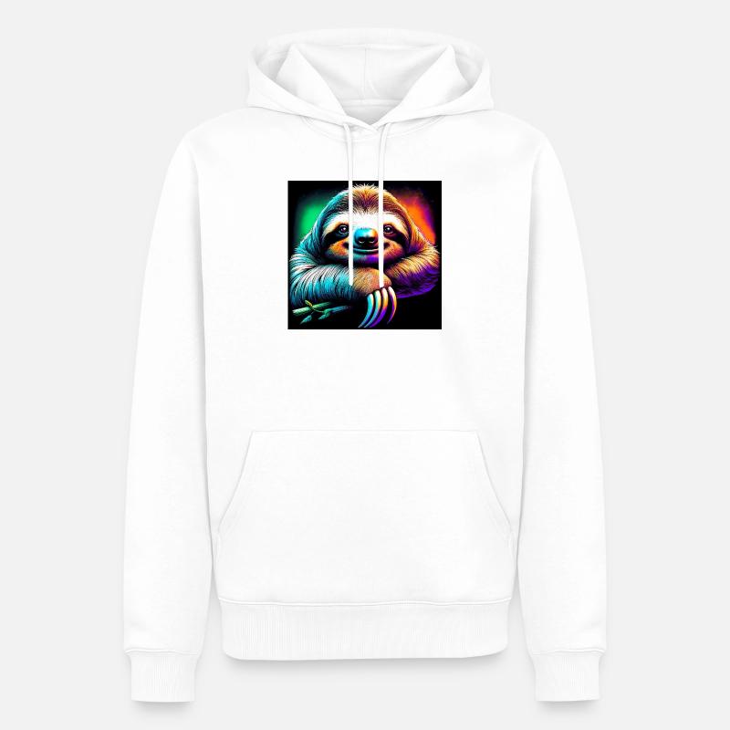 Faultier - Männer Premium Bio Hoodie - Weiß