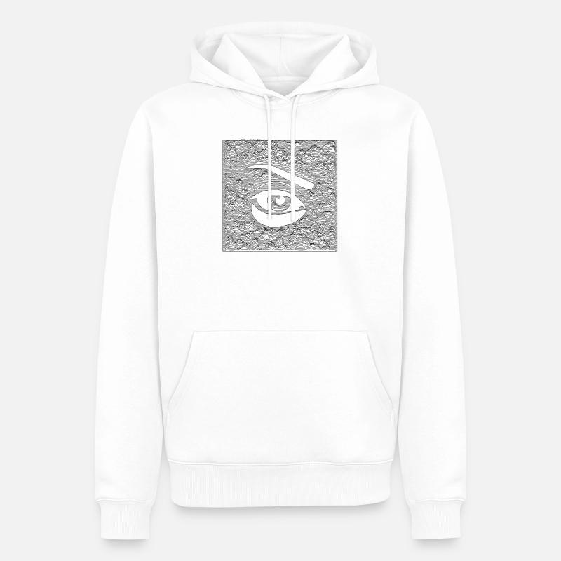 L’Œil - Noir - Sweat à capuche Premium bio Homme - blanc