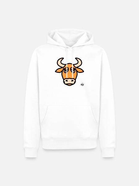 Taurus Large - Men’s Premium Organic Hoodie - white