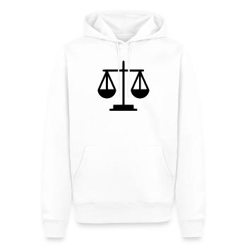 Jura Rechtsanwalt  Waage  Jurist Gericht Gesetz - Männer Premium Bio Hoodie - Weiß - Vorne - Nico (187cm)