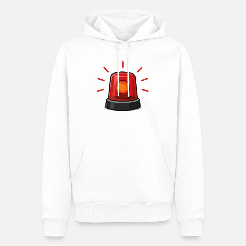 Illustration du clignotant d’alarme rouge - Sweat à capuche Premium bio Homme - blanc