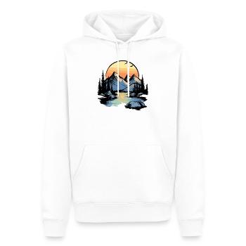 Mountains Nature - Men’s Premium Organic Hoodie - white - Front - Nico (187cm)