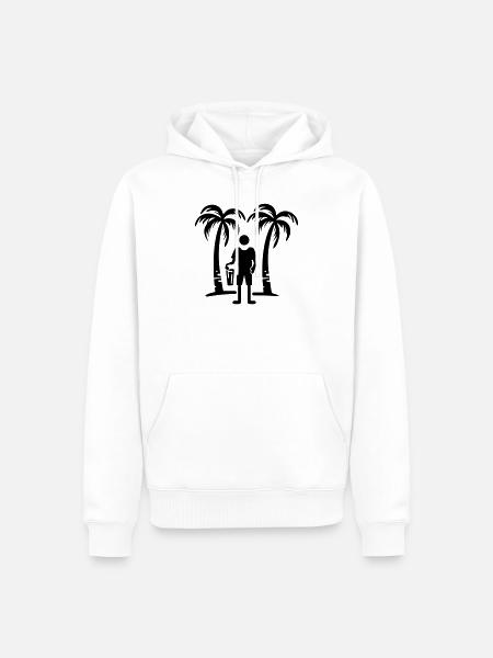 Party Symbol Palm Trees - Men’s Premium Organic Hoodie - white