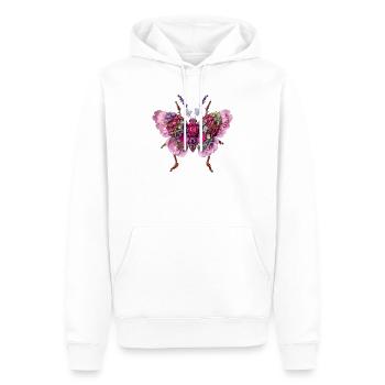 Florale Schmetterling Rosa Hortensie Lavendel - Männer Premium Bio Hoodie - Weiß - Vorne - Nico (187cm)