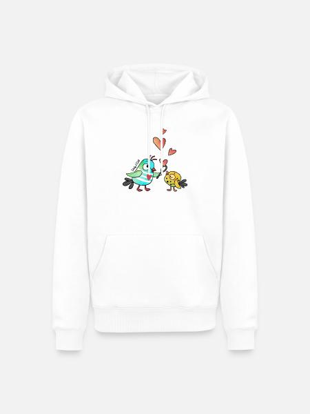 Dody und Dots- Seifenblasenherzen - Männer Premium Bio Hoodie - Weiß