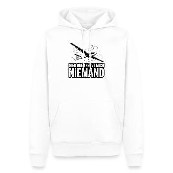  Hier Oben Nervt Mich Niemand Segelflugzeug - Männer Premium Bio Hoodie - Weiß - Vorne - Nico (187cm)