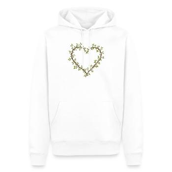 Cœur des branches et des feuilles - Sweat à capuche Premium bio Homme - blanc - Devant - Nico (187cm)