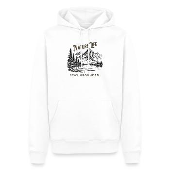 La vie naturelle reste ancrée - Sweat à capuche Premium bio Homme - blanc - Devant - Nico (187cm)