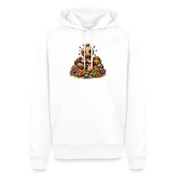 Pirate au trésor de poupée vaudou cousue en or - Sweat à capuche Premium bio Homme - blanc - Devant - Nico (187cm)