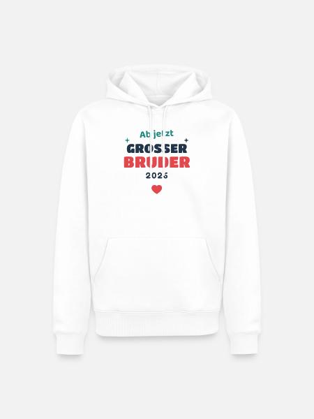 Einschulung 2026 Bruder - Schulkind Geschenk Schul - Männer Premium Bio Hoodie - Weiß