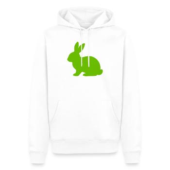 Heller Hase Silhouette - Männer Premium Bio Hoodie - Weiß - Vorne - Nico (187cm)