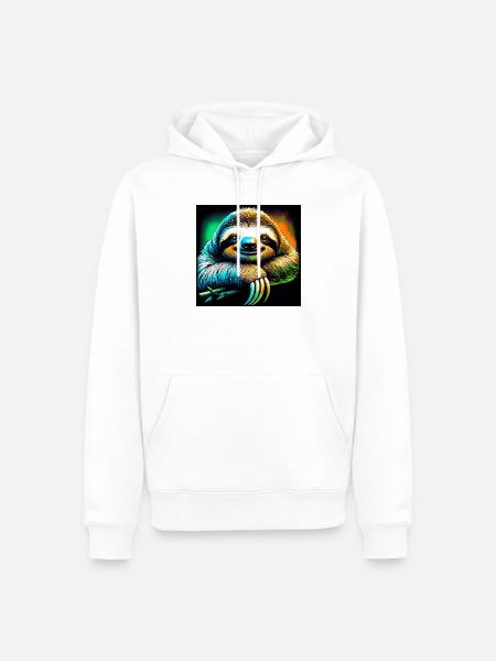 Faultier - Männer Premium Bio Hoodie - Weiß