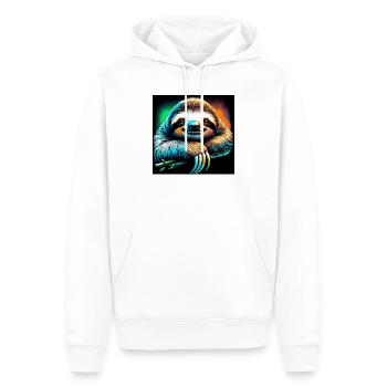 Faultier - Männer Premium Bio Hoodie - Weiß - Vorne - Nico (187cm)