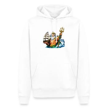 Neptun mit Seegelschiff - Männer Premium Bio Hoodie - Weiß - Vorne - Nico (187cm)