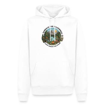 Camp Under The Stars Bikepacking Adventure Tee - Männer Premium Bio Hoodie - Weiß - Vorne - Nico (187cm)