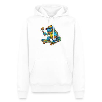 Chameleon on skateboard - Men’s Premium Organic Hoodie - white - Front - Nico (187cm)