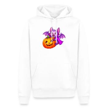 Fledermaus- und Kürbis-Halloween-Zauber - Männer Premium Bio Hoodie - Weiß - Vorne - Nico (187cm)