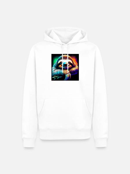 Faultier - Männer Premium Bio Hoodie - Weiß