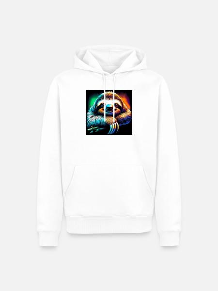 Faultier - Männer Premium Bio Hoodie - Weiß
