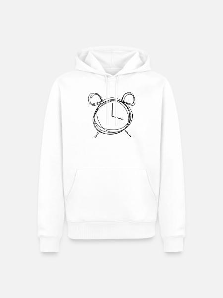 Wecker handgezeichnet - Männer Premium Bio Hoodie - Weiß