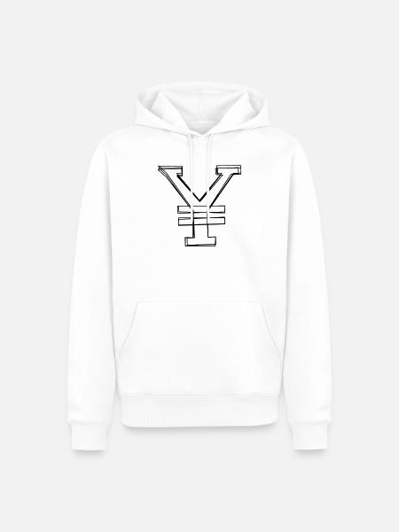Yenzeichen handgezeichnet - Männer Premium Bio Hoodie - Weiß