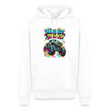 Monster Trucks Graffiti Neon - Männer Premium Bio Hoodie - Weiß - Vorne - Nico (187cm)