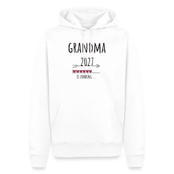 Pregnancy Announcement – Oma 2027 Geschenk - Männer Premium Bio Hoodie - Weiß - Vorne - Nico (187cm)