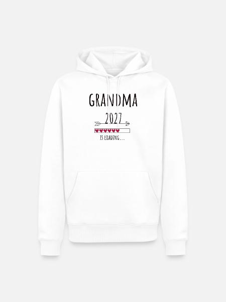 Pregnancy Announcement – Oma 2027 Geschenk - Männer Premium Bio Hoodie - Weiß
