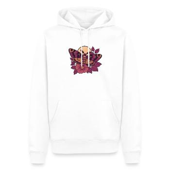 Schädelmotten-Mond-Floral - Männer Premium Bio Hoodie - Weiß - Vorne - Nico (187cm)