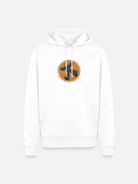 Maskierter Herbstengel - Männer Premium Bio Hoodie - Weiß
