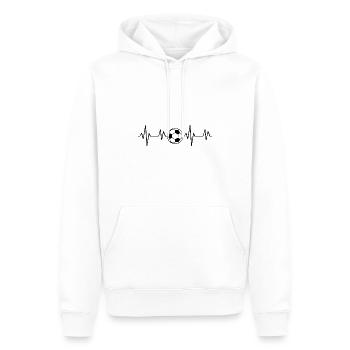 Football Heartbeat Pulse - Men’s Premium Organic Hoodie - white - Front - Nico (187cm)