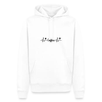 Kaffee Herzschlag - Gebrühter Puls - Männer Premium Bio Hoodie - Weiß - Vorne - Nico (187cm)