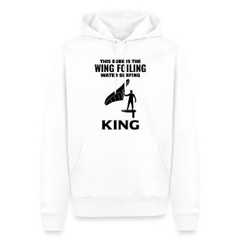 Wing Foiling Hydrofoil Surfing Surf Water Sport - Men’s Premium Organic Hoodie - white - Front - Nico (187cm)
