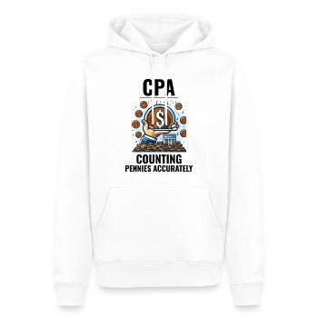 CPA: Die Kunst der Pfennigpräzision beherrschen Lustig - Männer Premium Bio Hoodie - Weiß - Vorne - Nico (187cm)