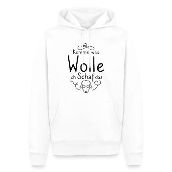 Komme was Wolle ich Schaf das - Männer Premium Bio Hoodie - Weiß - Vorne - Nico (187cm)