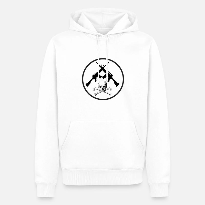 Armes & Crâne - Sweat à capuche Premium bio Homme - blanc