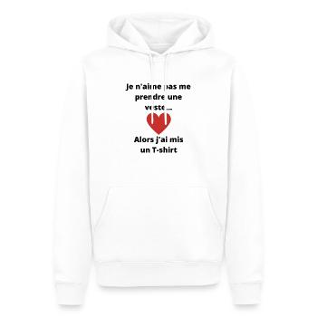 Drague - Sweat à capuche Premium bio Homme - blanc - Devant - Nico (187cm)