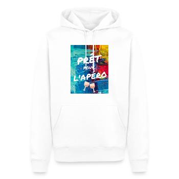 Apero - Sweat à capuche Premium bio Homme - blanc - Devant - Nico (187cm)