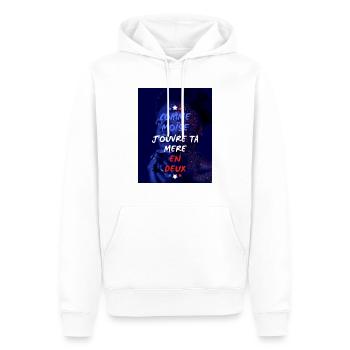 ta mere - Sweat à capuche Premium bio Homme - blanc - Devant - Nico (187cm)