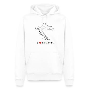 I love Croatia - Männer Premium Bio Hoodie - Weiß - Vorne - Nico (187cm)