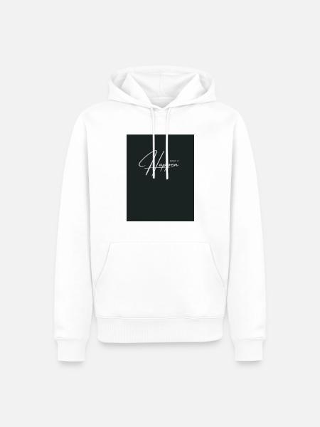 Black Handwriting - Männer Premium Bio Hoodie - Weiß