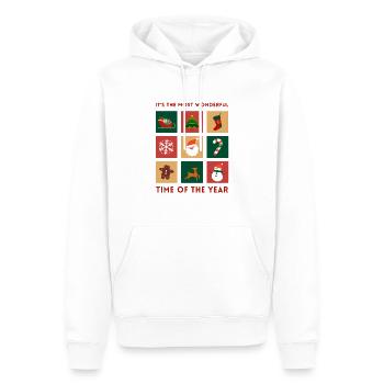 Weihnachten | Most Wonderful TIme of the Year - Männer Premium Bio Hoodie - Weiß - Vorne - Nico (187cm)
