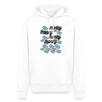 MONEY - Männer Premium Bio Hoodie - Weiß - Vorne - Nico (187cm)