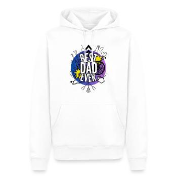 best dad ever - Sweat à capuche Premium bio Homme - blanc - Devant - Nico (187cm)