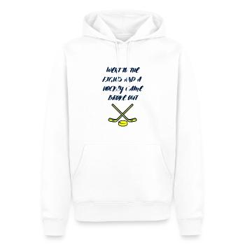 Je suis allé aux bagarres et une partie de hockey a éclaté - Sweat à capuche Premium bio Homme - blanc - Devant - Nico (187cm)