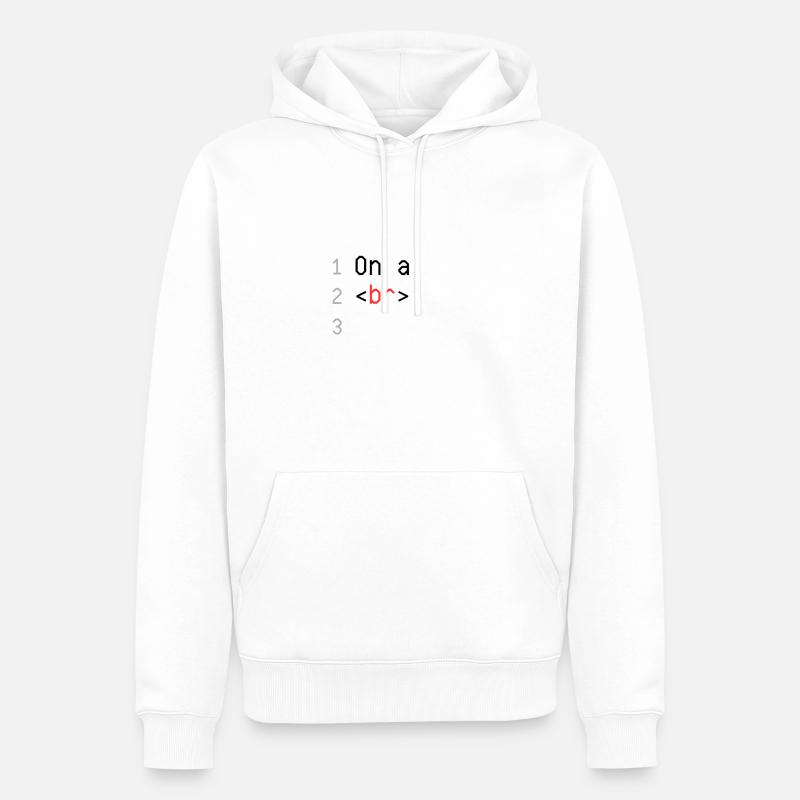 Sur une pause html - Sweat à capuche Premium bio Homme - blanc