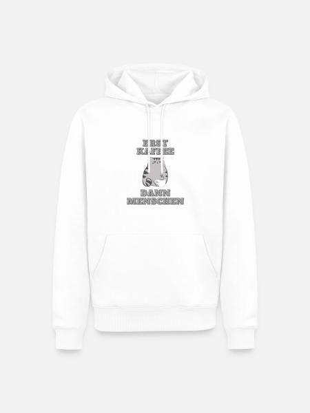 Erst Kaffee - dann Menschen - Männer Premium Bio Hoodie - Weiß