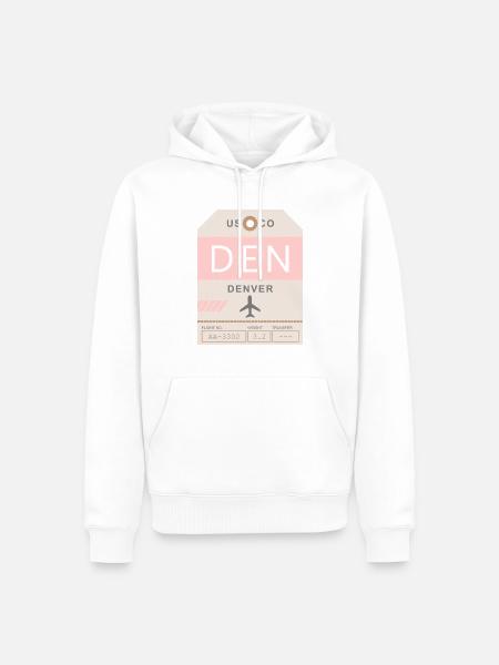 Flughafen Denver 1950 - Männer Premium Bio Hoodie - Weiß